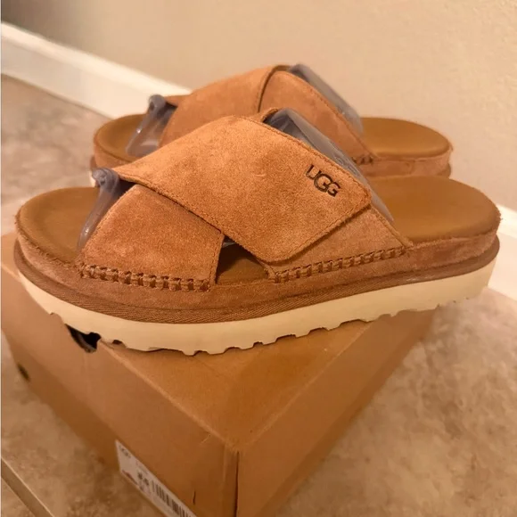 UGG Brown Goldenstar Platform Sandals - Picture 3 of 10